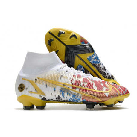 Nike Mercurial Superfly VIII Elite DF FG Ronaldo Blanc Rouge Or