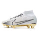 Nike Zoom Mercurial Superfly 9 Elite FG Crampons Blanc Or Noir