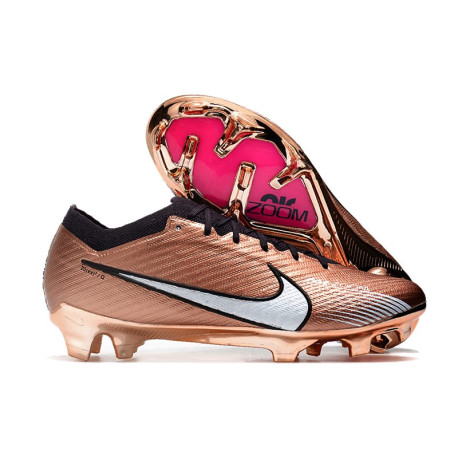 Crampon Nike Zoom Mercurial Vapor 15 Elite FG Mbappe Cuivre Métallique