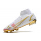 Crampons Nike Mercurial Superfly 8 Elite DF FG Blanc Rose Or
