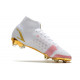 Crampons Nike Mercurial Superfly 8 Elite DF FG Blanc Rose Or
