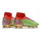 Crampons Nike Mercurial Superfly 8 Elite DF FG Vert Rouge Or