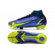Crampons Nike Mercurial Superfly 8 Elite DF FG Sapphire Volt Bleu