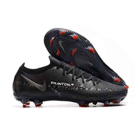 Chaussures De Football Nike Phantom Gt2 Élite Fg Noir Gris Fumé Summit Blanc