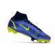 Crampons Nike Mercurial Superfly 8 Elite DF FG Sapphire Volt Bleu