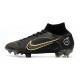 Nike Mercurial Superfly 8 Elite DF FG Noir Or Métallique Argent
