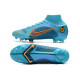 Nike Mercurial Superfly 8 Elite DF FG Bleu Chlorine Orange Laser Marina