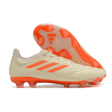 Crampon adidas Copa Pure.1 FG Blanc Cassé Orange Solaire Equipe