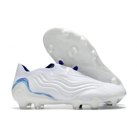 Chaussure de foot adidas Copa Sense + FG Blanc Bleu Hi Res Indigo