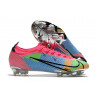 Nike Mercurial Vapor 14 Elite FG Chaussures de football Bleu Rose Vert