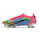 Nike Mercurial Vapor 14 Elite FG Chaussures de football Bleu Rose Vert