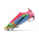 Nike Mercurial Vapor 14 Elite FG Chaussures de football Bleu Rose Vert