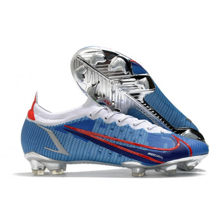 Nike Mercurial Vapor 14 Elite FG Chaussures Bleu Argent Rouge