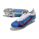 Nike Mercurial Vapor 14 Elite FG Chaussures Bleu Argent Rouge