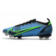 Nike Mercurial Vapor 14 Elite FG Chaussures de football Bleu Noir