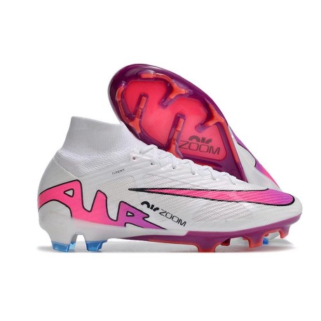 Nike Air Zoom Mercurial Superfly IX Elite FG Blanc Rose Bleu
