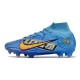 Nike Air Zoom Mercurial Superfly IX Elite FG X Mbappe Bleu Baltique Blanc