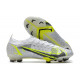 Nouveau Nike Mercurial Vapor XIV Elite FG Silver Safari - Blanc Noir Argenté Jaune Fluo