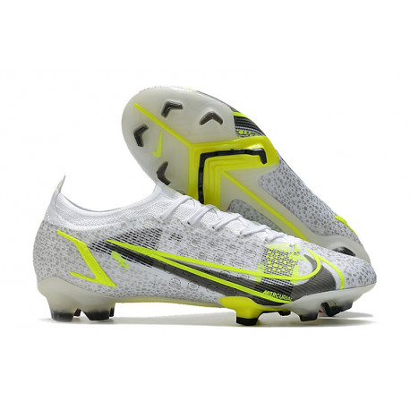 Nouveau Nike Mercurial Vapor XIV Elite FG Silver Safari - Blanc Noir Argenté Jaune Fluo