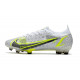 Nouveau Nike Mercurial Vapor XIV Elite FG Silver Safari - Blanc Noir Argenté Jaune Fluo