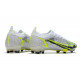 Nouveau Nike Mercurial Vapor XIV Elite FG Silver Safari - Blanc Noir Argenté Jaune Fluo