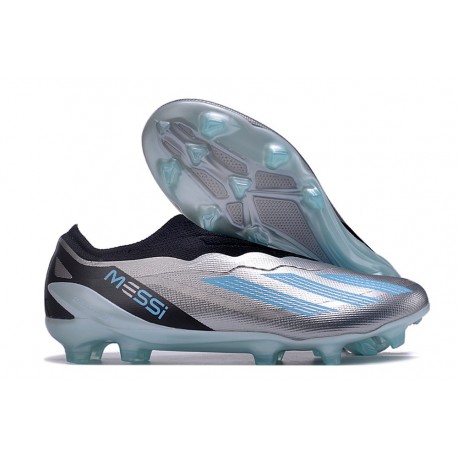adidas X Crazyfast .1 Laceless FG Argent Métallique Bleu Bonheur Noir