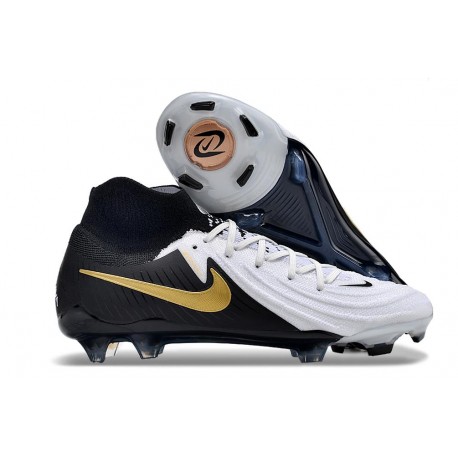 Nike Phantom Luna II Elite FG Chaussure Blanc Noir Pièce Dor Métallique
