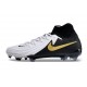Nike Phantom Luna II Elite FG Chaussure Blanc Noir Pièce Dor Métallique