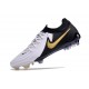 Nike Phantom Luna 2 Elite FG Crampons Blanc Noir Pièce Dor Métallique