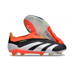 Chaussure adidas Predator Elite Laceless FG Noir Banc Rouge Solaire
