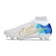 Nike Air Zoom Mercurial Superfly IX Elite FG Blanc Bleu Or