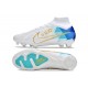 Nike Air Zoom Mercurial Superfly IX Elite FG Blanc Bleu Or