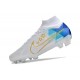 Nike Air Zoom Mercurial Superfly IX Elite FG Blanc Bleu Or