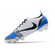 Nike Mercurial Vapor 14 Elite FG Crampons Blanc Bleu Noir