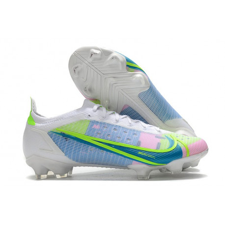 Nike Mercurial Vapor 14 Elite FG Crampons Blanc Bleu