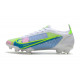 Nike Mercurial Vapor 14 Elite FG Crampons Blanc Bleu