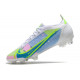 Nike Mercurial Vapor 14 Elite FG Crampons Blanc Bleu
