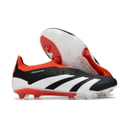Chaussure adidas Predator Elite Laceless FG Noir Banc Rouge Solaire