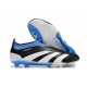 Chaussure adidas Predator Elite Laceless FG Noir Blanc Bleu