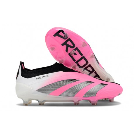 Chaussure adidas Predator Elite Laceless FG Rose Blanc Bleu
