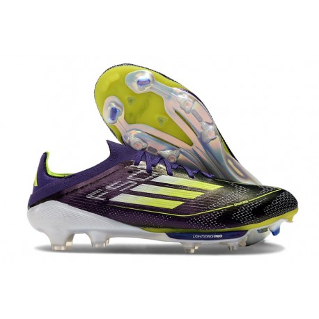 Crampons adidas F50+ Elite FG Fast Reborn - Violet Blanc Lucid Lemon