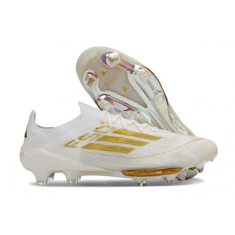 Crampons de Football adidas F50+ Elite FG Day Spark - Blanc Doré