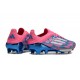 Crampons de Football adidas F50+ Elite FG Bleu Solaire Blanc Ftwr Rose