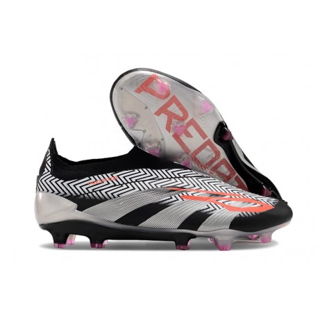 Chaussure adidas Predator Elite Laceless FG Argent Noir Rouge