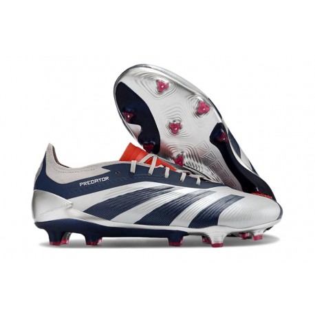 Crampon adidas Predator Elite FG Argent Noir Bleu