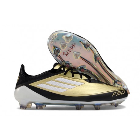 Chaussures adidas F50 Elite FG Doré Noir Blanc 