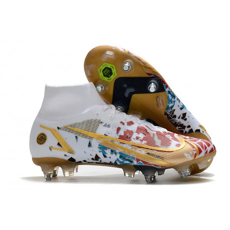 Nike Mercurial Superfly VIII Elite SG Anti-Clog Ronaldo Blanc Rouge Or