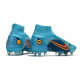 Nike Mercurial Superfly VIII Elite SG Anti-Clog Bleu Chlorine Orange Laser Marina