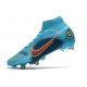 Nike Mercurial Superfly VIII Elite SG Anti-Clog Bleu Chlorine Orange Laser Marina