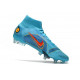 Nike Mercurial Superfly VIII Elite SG Anti-Clog Bleu Chlorine Orange Laser Marina
